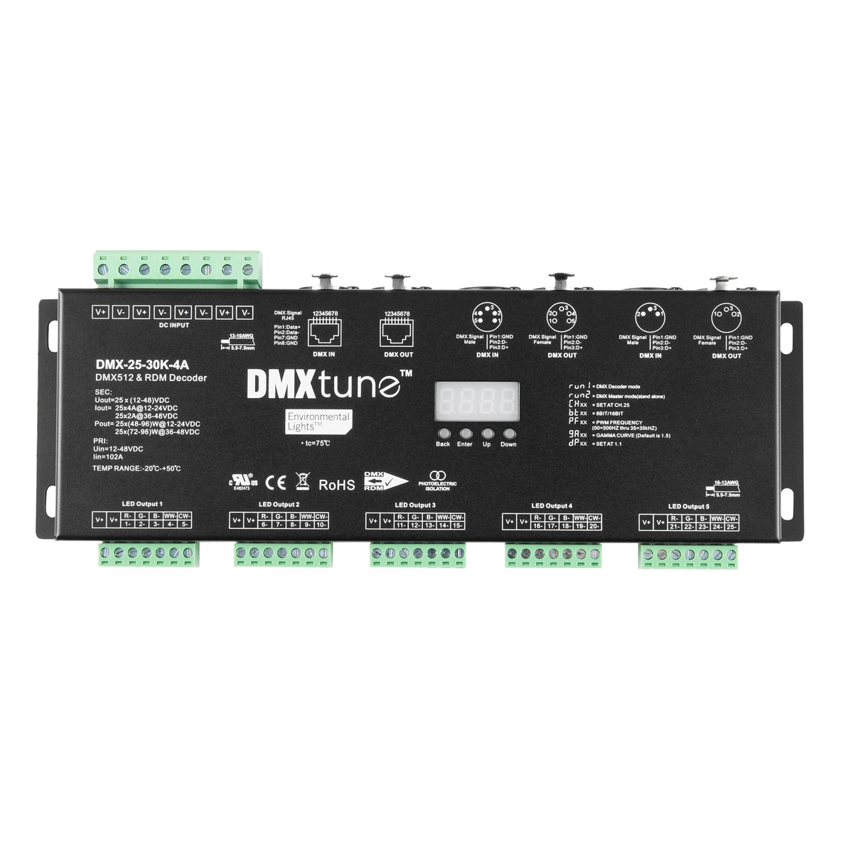 DMX-25-30K-4A - DMXtune 25ch DMX Decoder 4A/ch