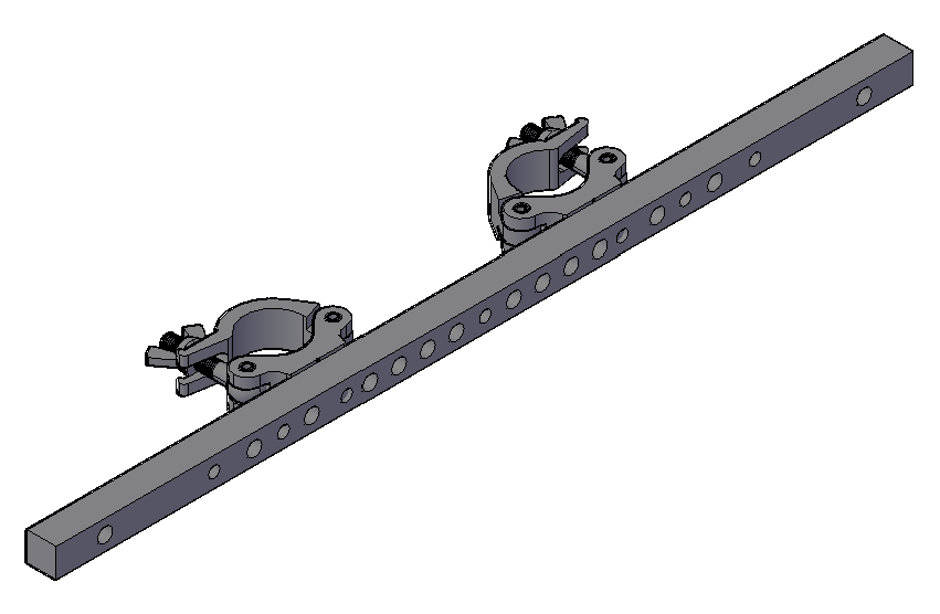 Global Truss DT-TV MT34 BLK Truss TV Mount with Two Narrow Clamps - Black