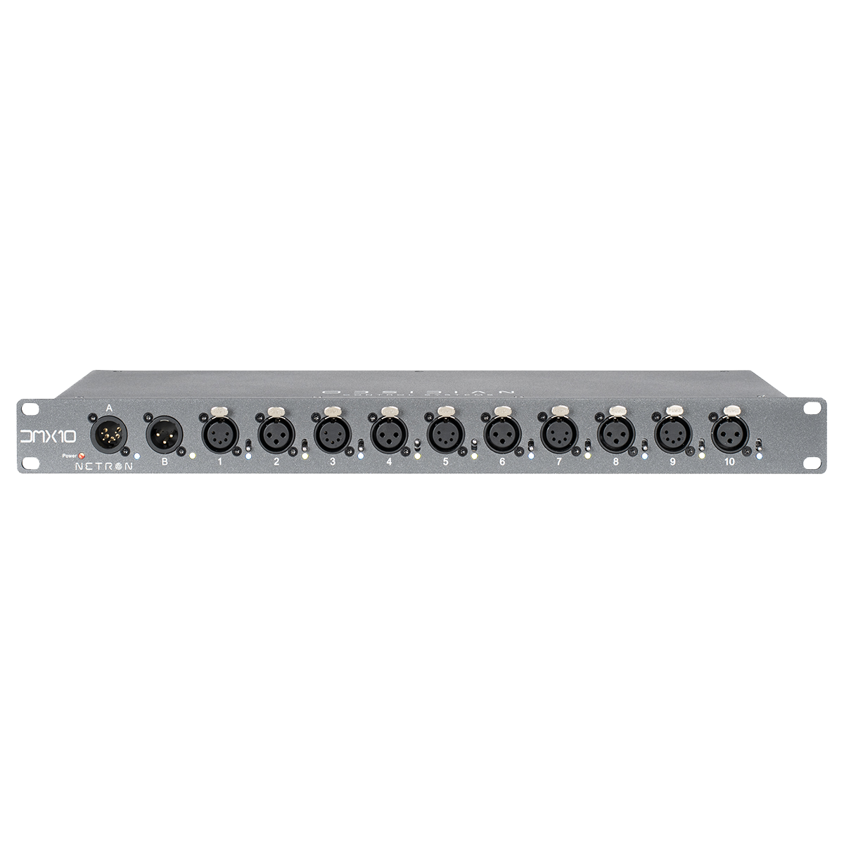 DMX153 - DMX10-53 - DMX A/B Splitter 1x10, 5/3-Pin XLR, 19in