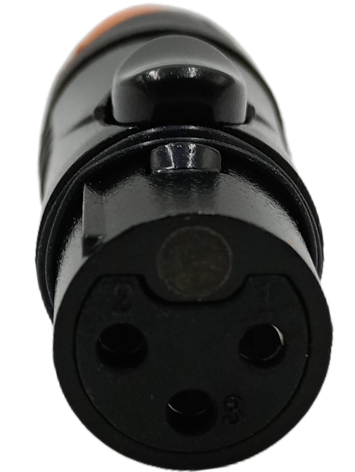 Enova XL23FB-W - XLR cable connector female 3-pin IP65 black housing and orange boot solder cups