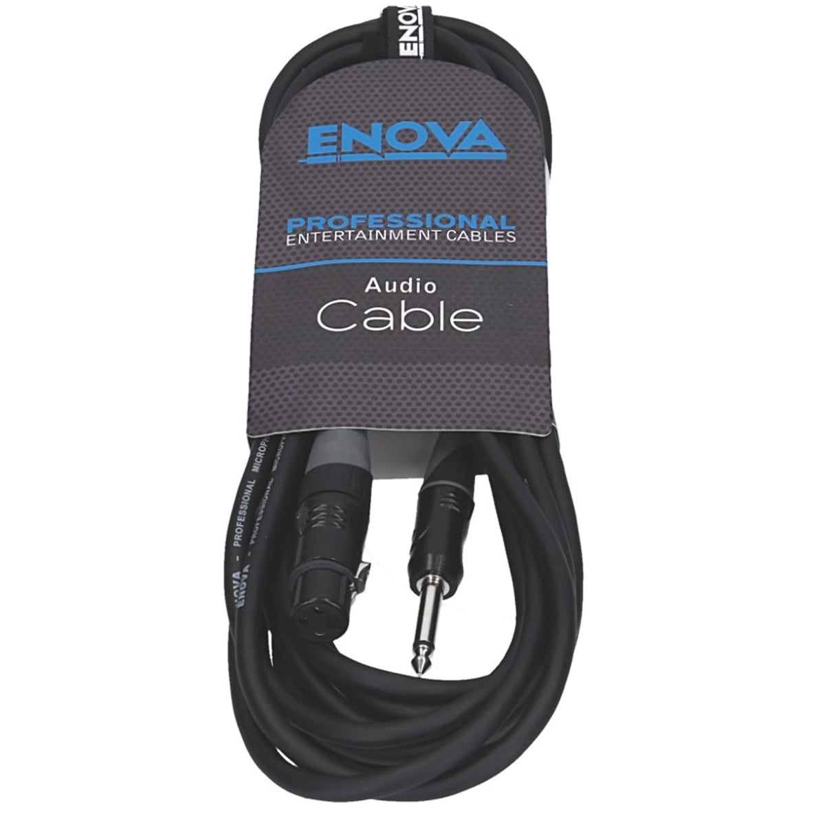 Enova EC-A1-XLFPLM2 - XLR female to 1/4" plug 2 pole microphone cable analogue & AES with velcro