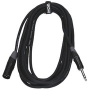 Enova EC-A1-XLMPLM3 - XLR male to 1/4" plug 3 pole microphone cable 3-pin analogue & AES with velcro