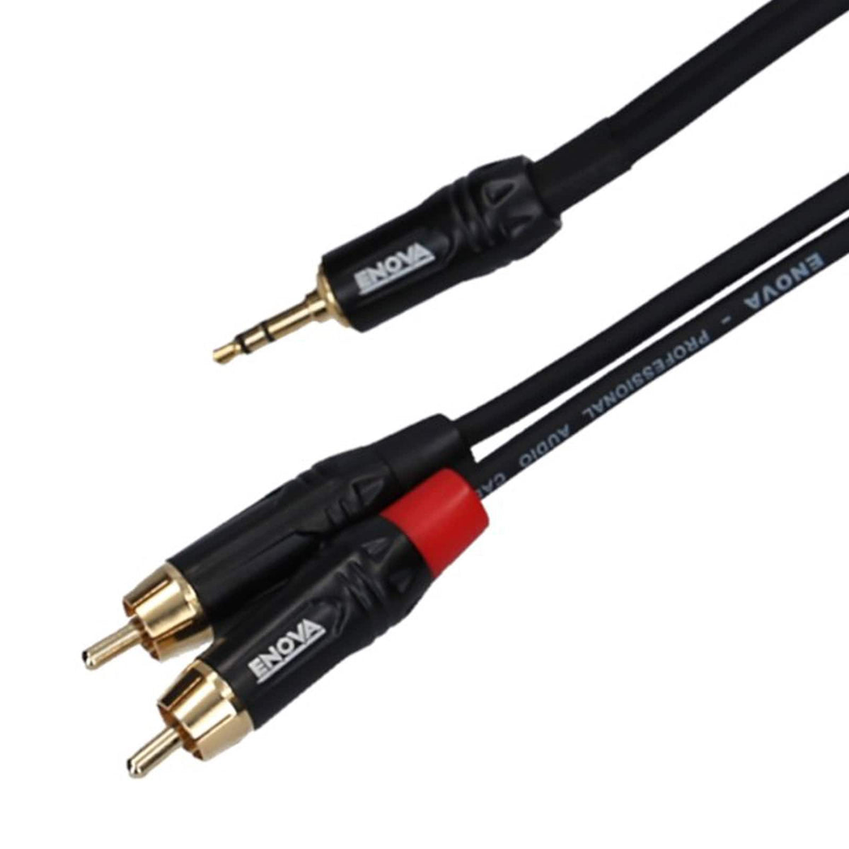 Enova EC-A3-PSMCLM - 3.5 mm jack-RCA male adapter cable red & black stereo cable