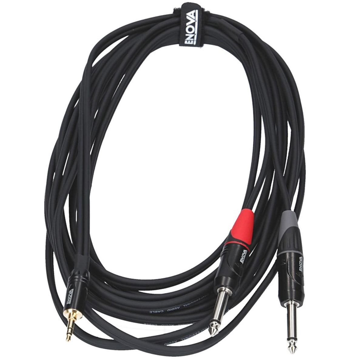 Enova EC-A3-PSMPLM - Jack 3.5 mm 3 pin - Jack 6.35 mm 2 pin adapter cable black & red stereo cable