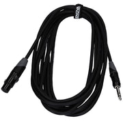 Enova EC-A1-XLFPLM3 - XLR female to 1/4" plug 3 pole microphone cable 3-pin analogue & AES with velcro