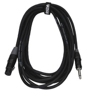 Enova EC-A1-XLFPLM2 - XLR female to 1/4" plug 2 pole microphone cable analogue & AES with velcro