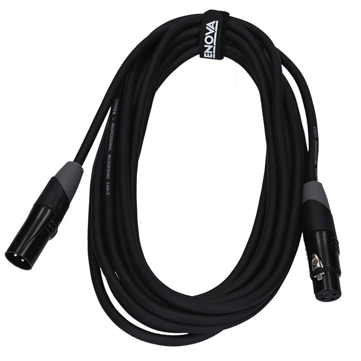Enova EC-A1-XLFM - XLR female to XLR male microphone cable 3-pin analogue & AES with velcro