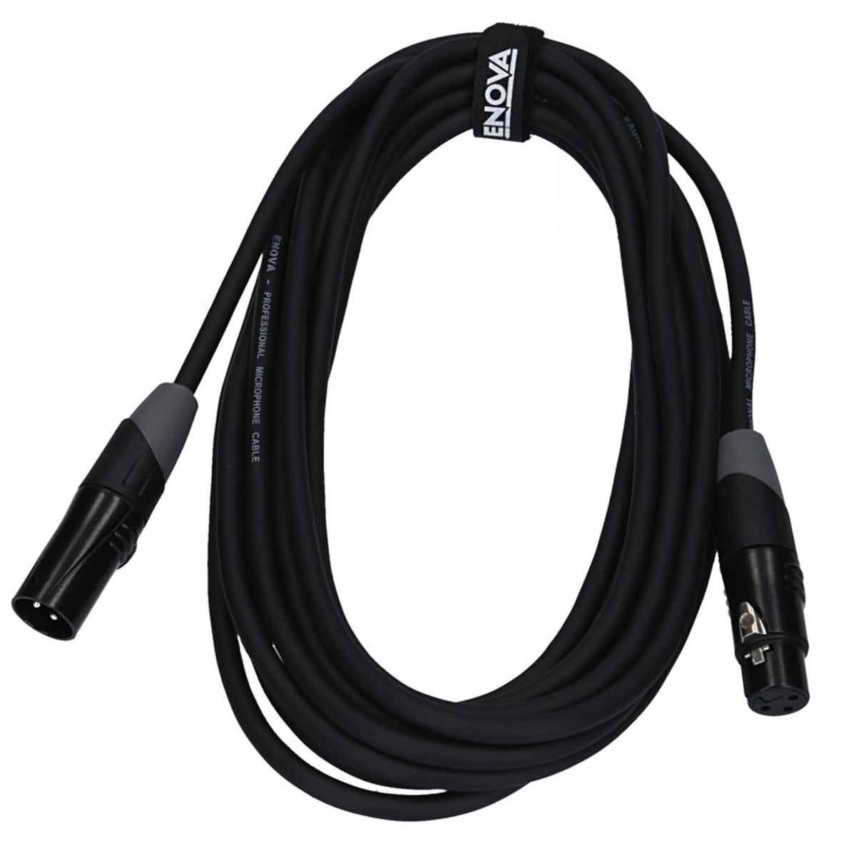 Enova EC-A1-XLFM - XLR female to XLR male microphone cable 3-pin analogue & AES with velcro