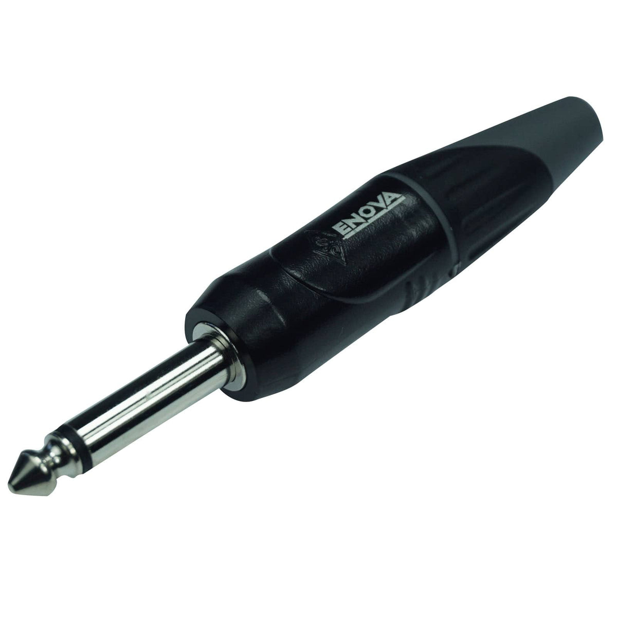 Enova PL22MB - 1/4" plug 2 pole mono black housing and grey boot