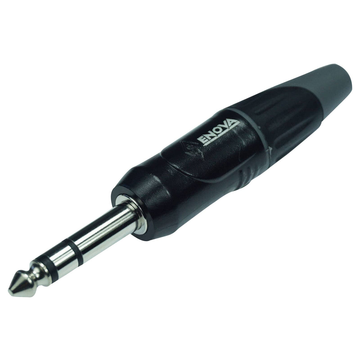 Enova PL23MB - 1/4" plug 3 pole stereo black housing and grey boot