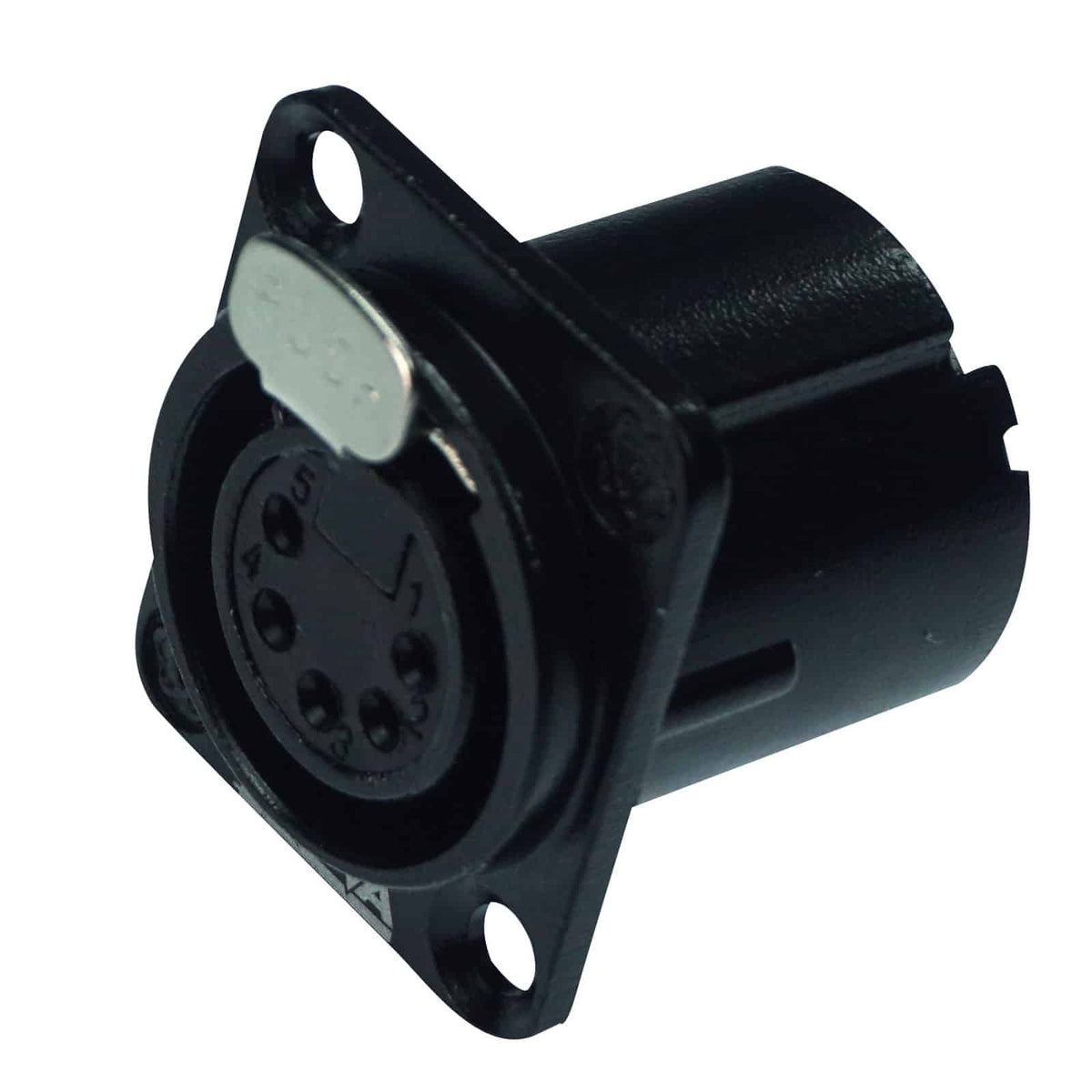 Enova XL15FB - XLR chassis connector female 5-pin black metal housing solder cups