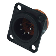 Enova XL15MB-W - XLR chassis connector male 5-pin IP65 black plastic housing solder cups