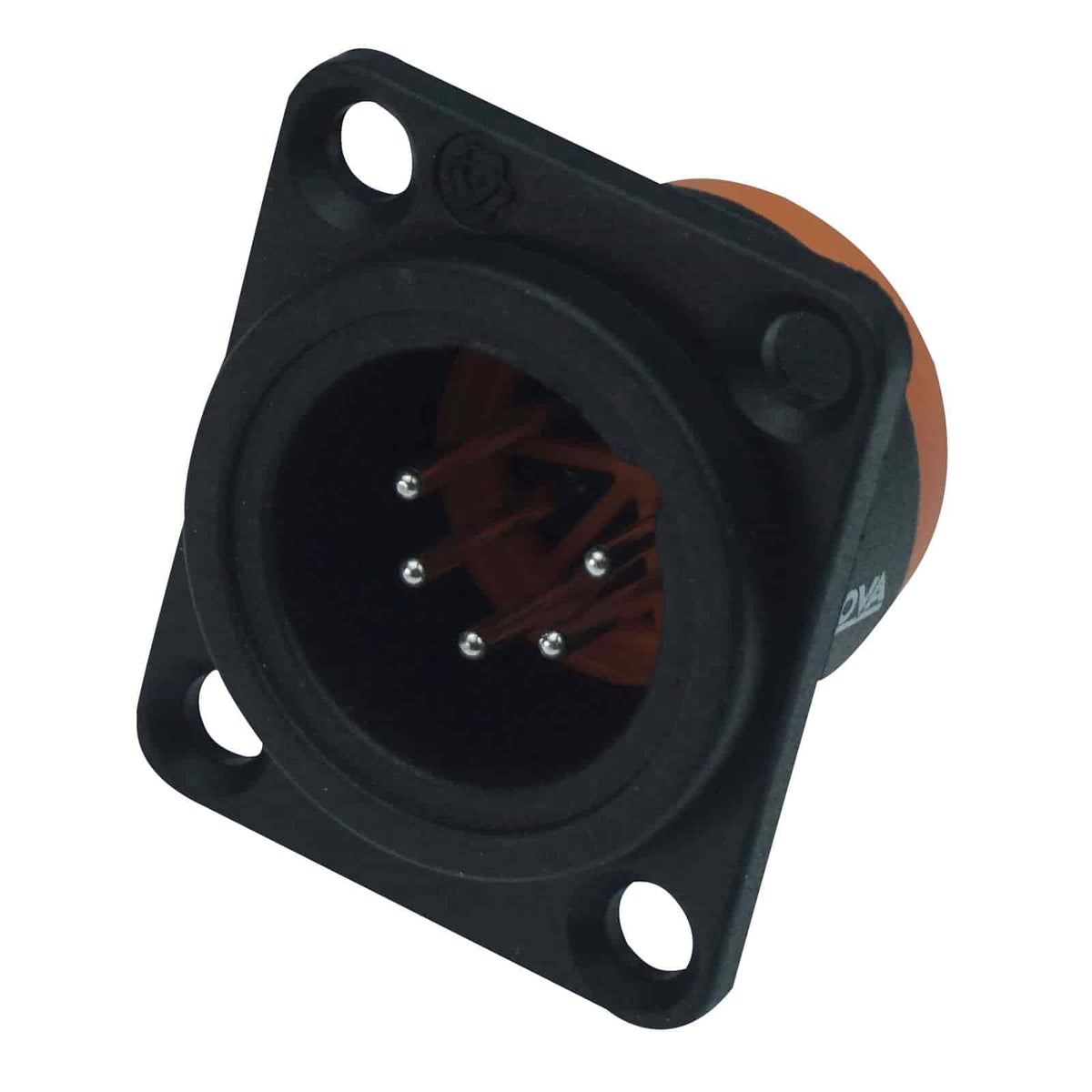 Enova XL15MB-W - XLR chassis connector male 5-pin IP65 black plastic housing solder cups