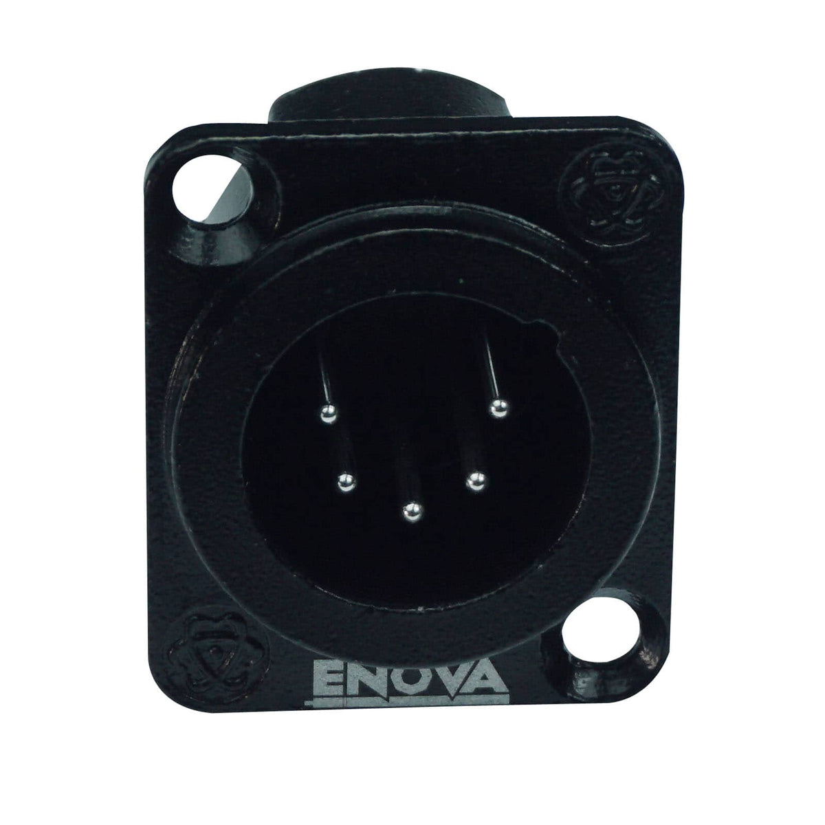 Enova XL15MB - XLR chassis connector male 5-pin black metal housing solder cups