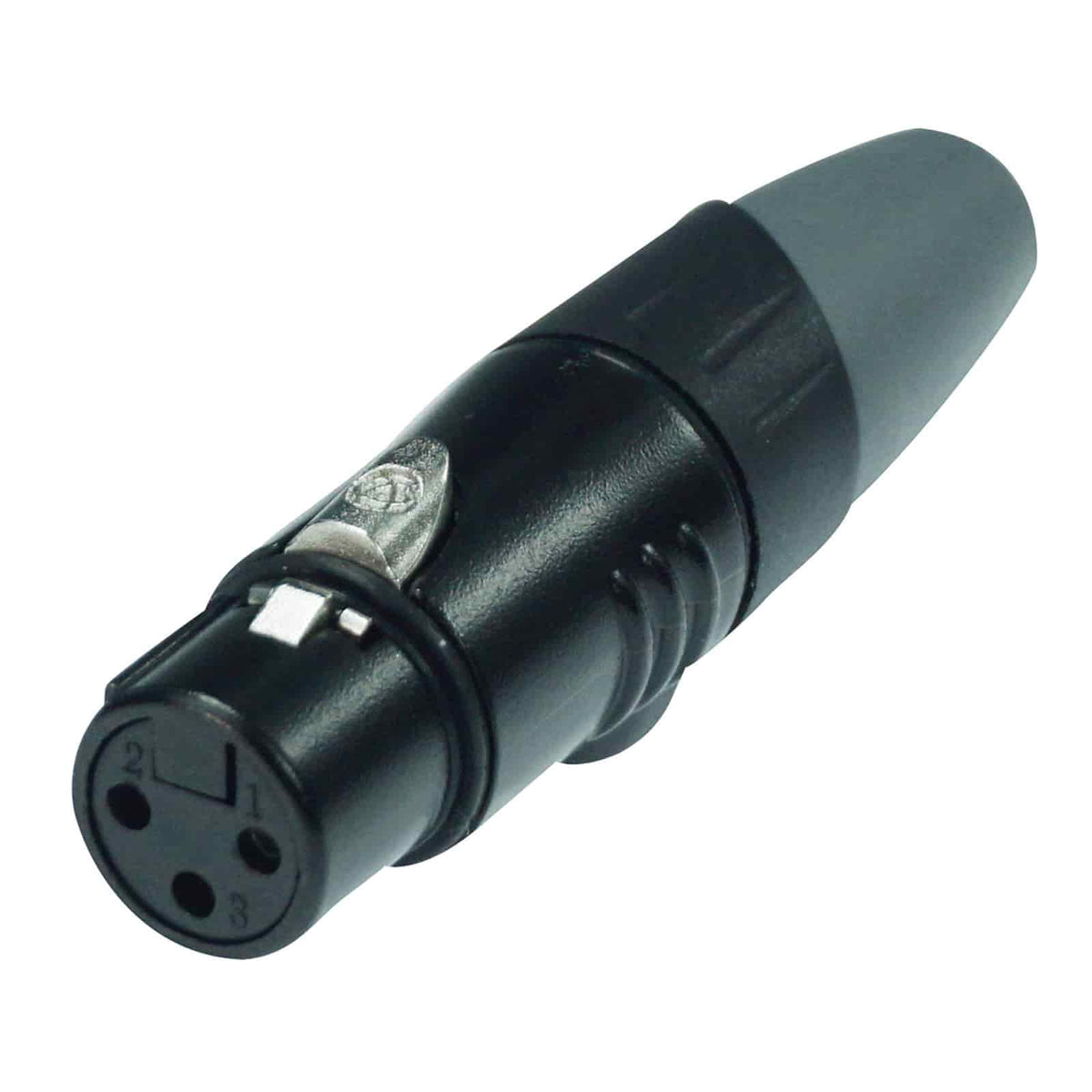 Enova XL23FB - XLR cable connector female 3-pin black housing and grey boot solder cups