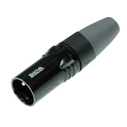 Enova XL23MB - XLR cable connector male 3-pin black housing and grey boot solder cups
