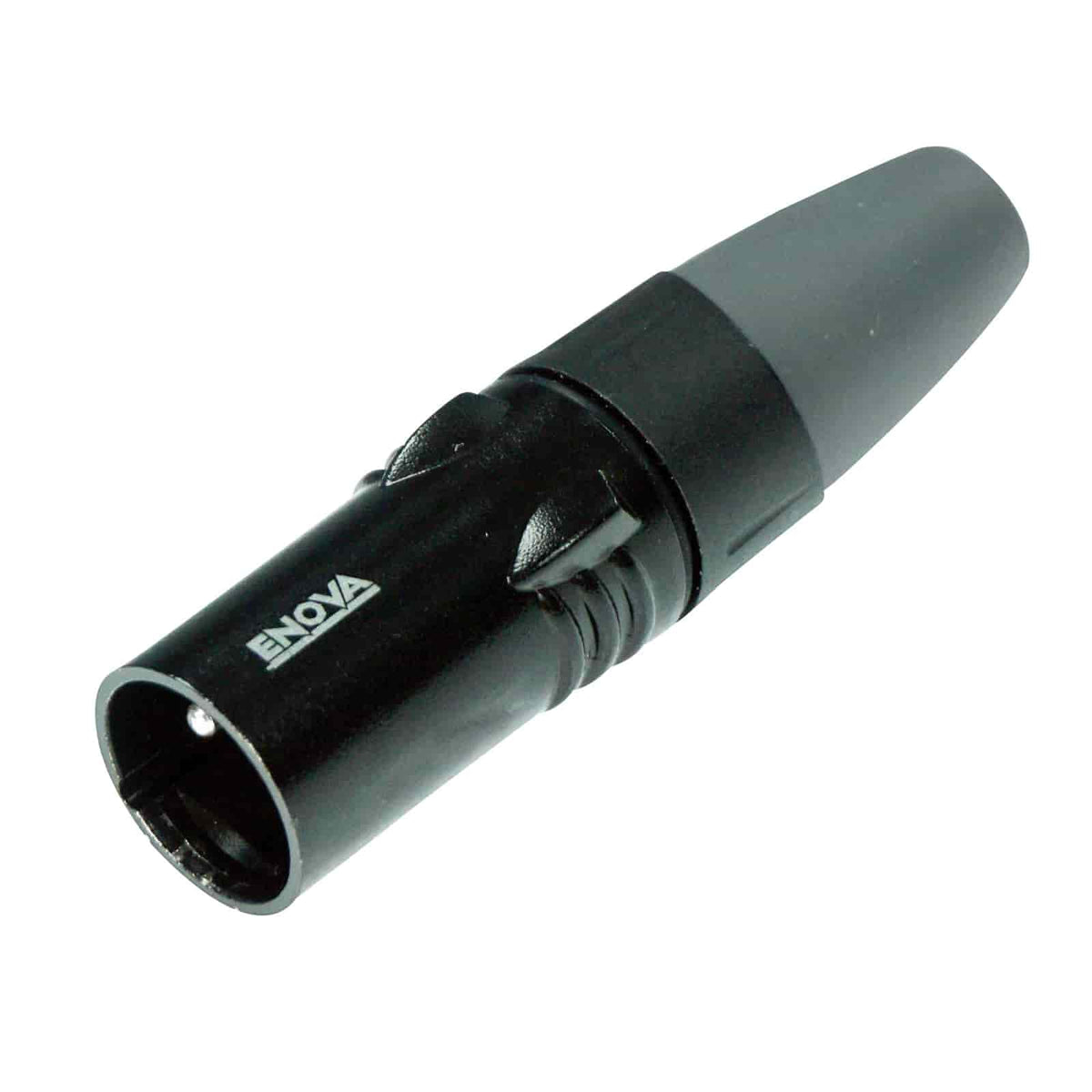Enova XL23MB - XLR cable connector male 3-pin black housing and grey boot solder cups