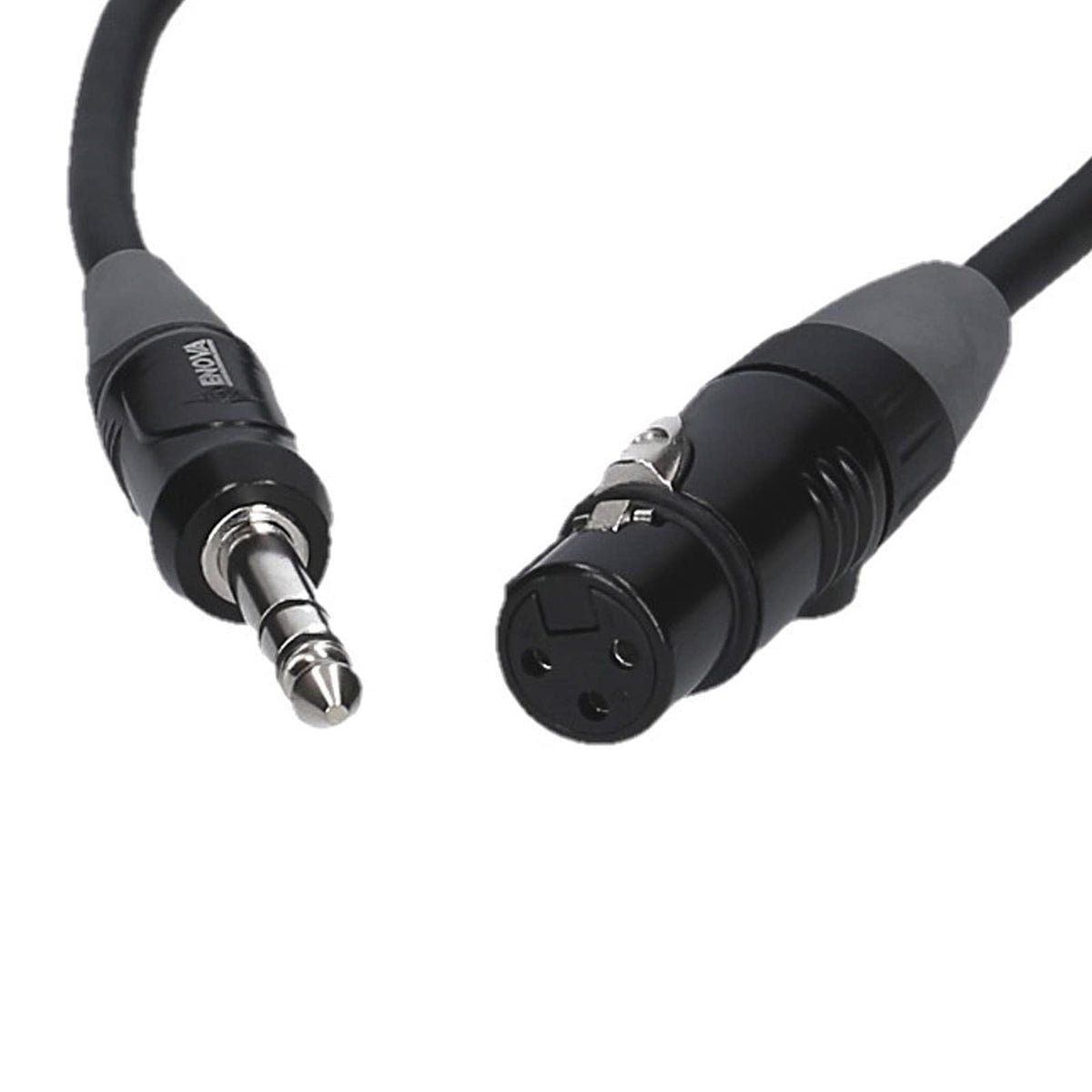 Enova EC-A1-XLFPLM3 - XLR female to 1/4" plug 3 pole microphone cable 3-pin analogue & AES with velcro