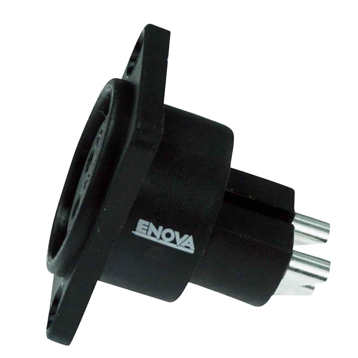 Enova XL13FB-W - XLR chassis connector female 3-pin IP65 black plastic housing solder cups