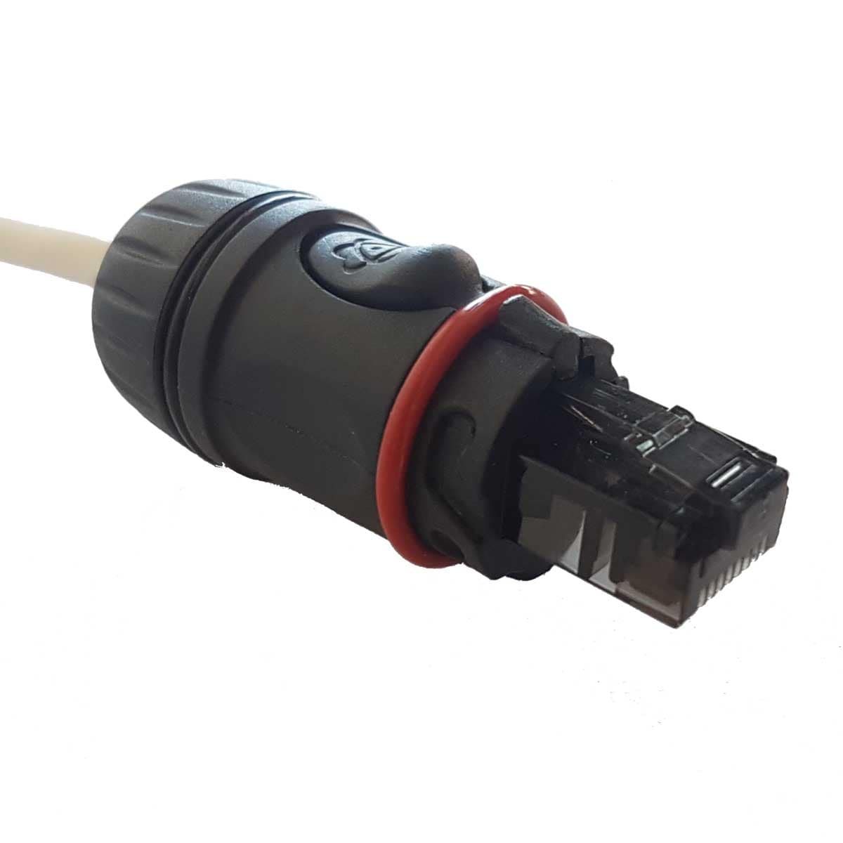 Enova RJ28MB-C5 - RJ45 cable connector protection black metal housing