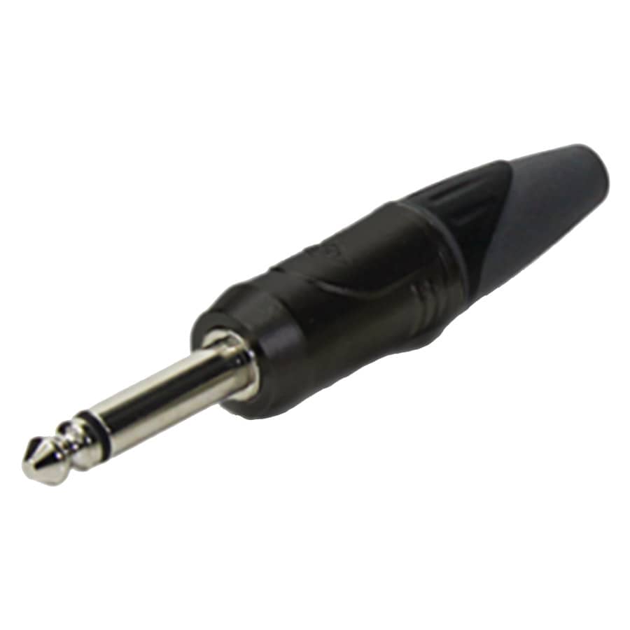 Enova PL22MB - 1/4" plug 2 pole mono black housing and grey boot