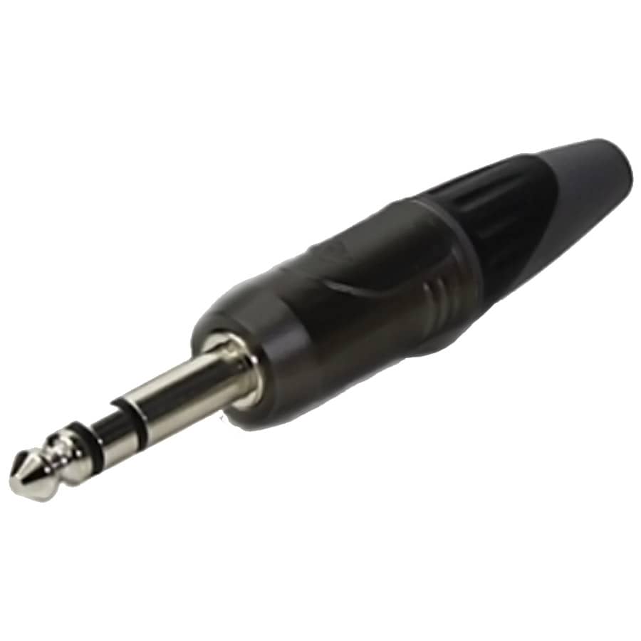 Enova PL23MB - 1/4" plug 3 pole stereo black housing and grey boot