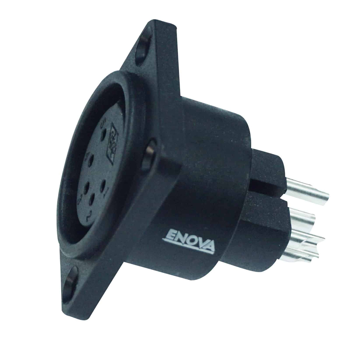 Enova XL15FB-W - XLR chassis connector female 5-pin IP65 black plastic housing solder cups