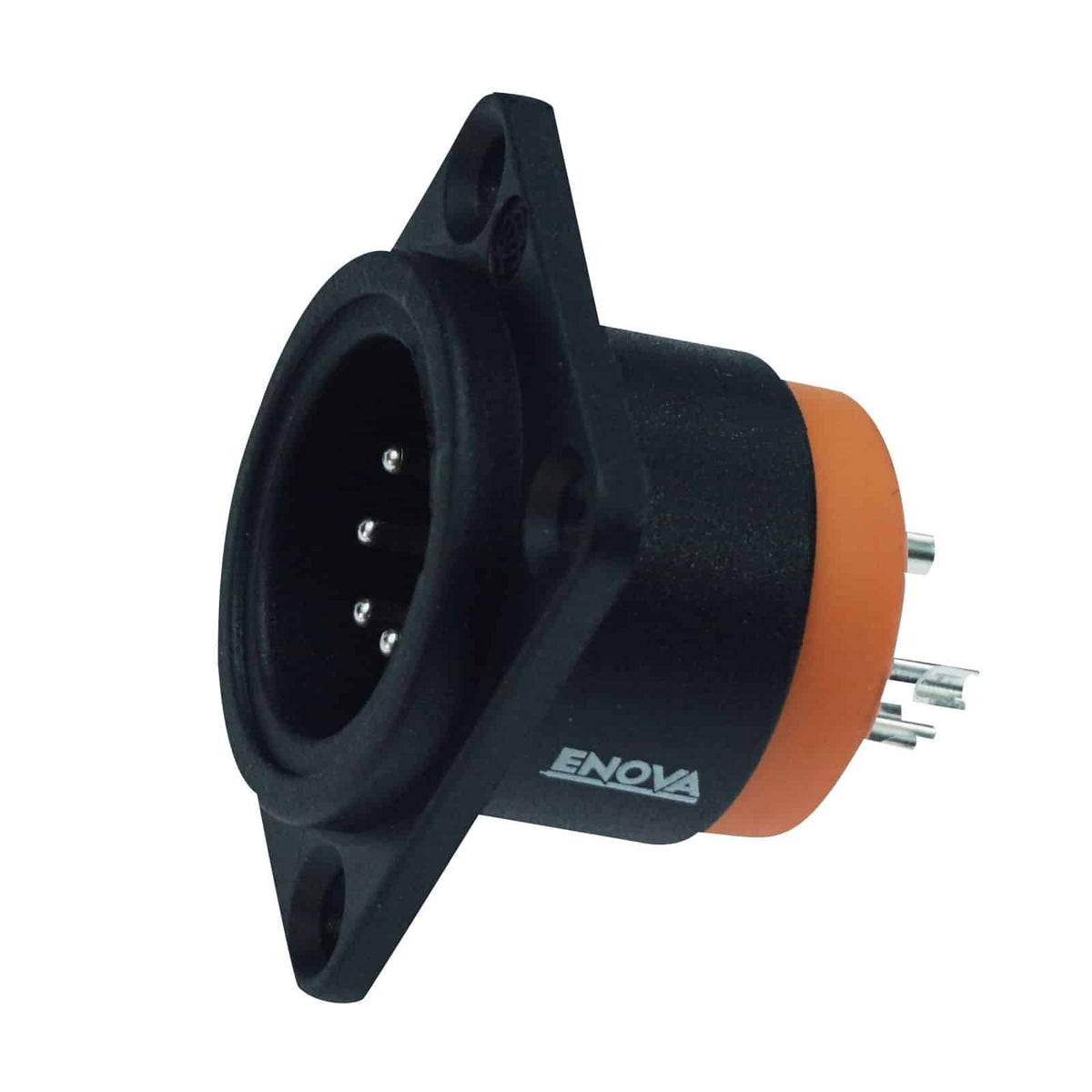 Enova XL15MB-W - XLR chassis connector male 5-pin IP65 black plastic housing solder cups