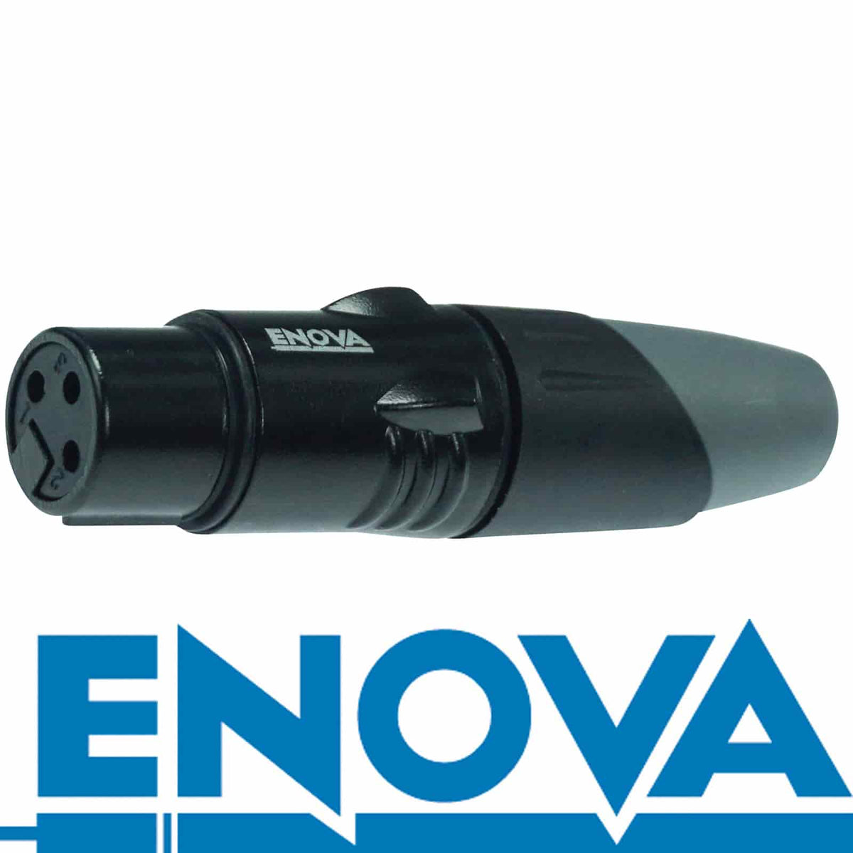 Enova XL23FB - XLR cable connector female 3-pin black housing and grey boot solder cups