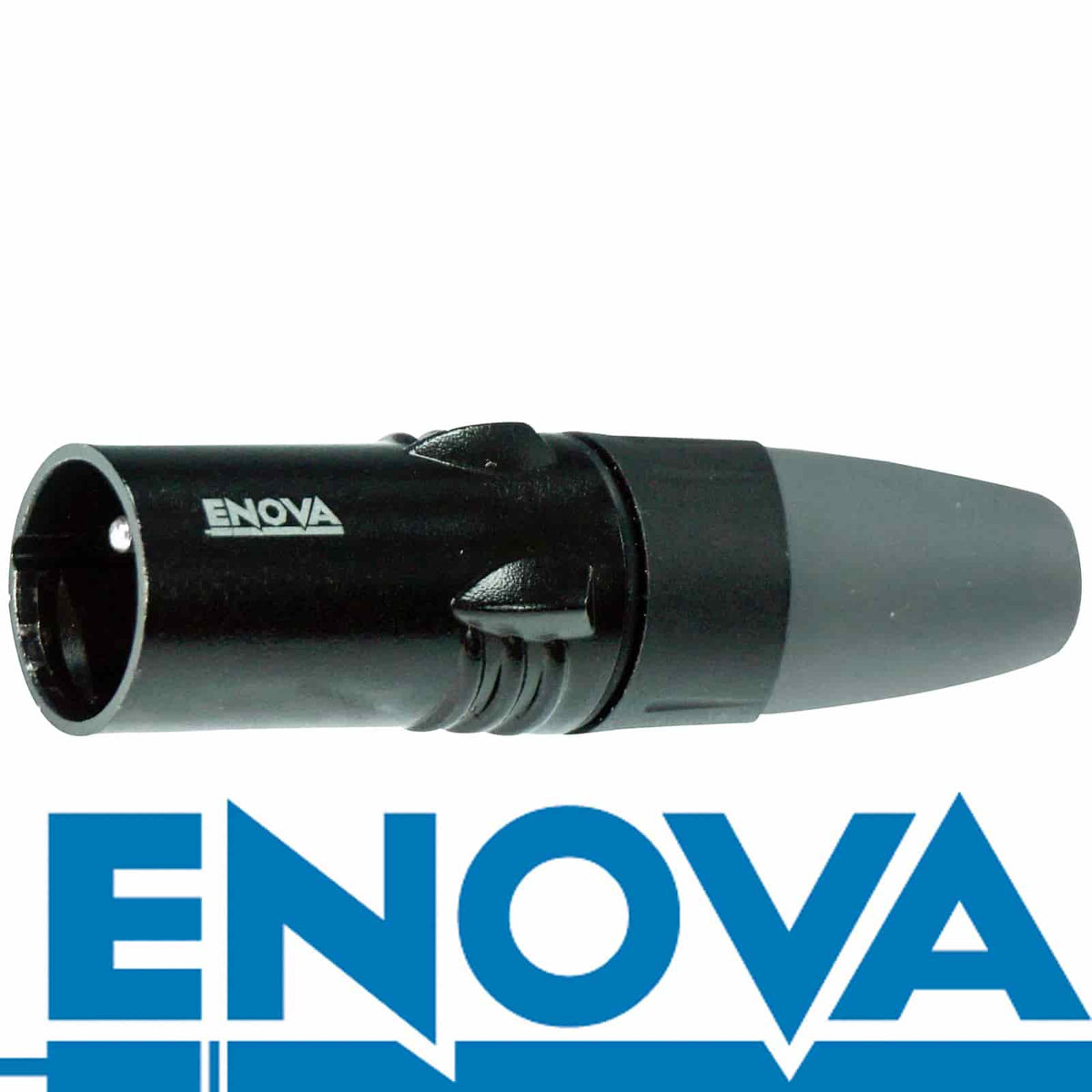 Enova XL23MB - XLR cable connector male 3-pin black housing and grey boot solder cups