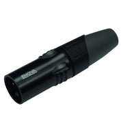 Enova XL25MB - XLR cable connector male 5-pin black metal housing and grey boot solder cups
