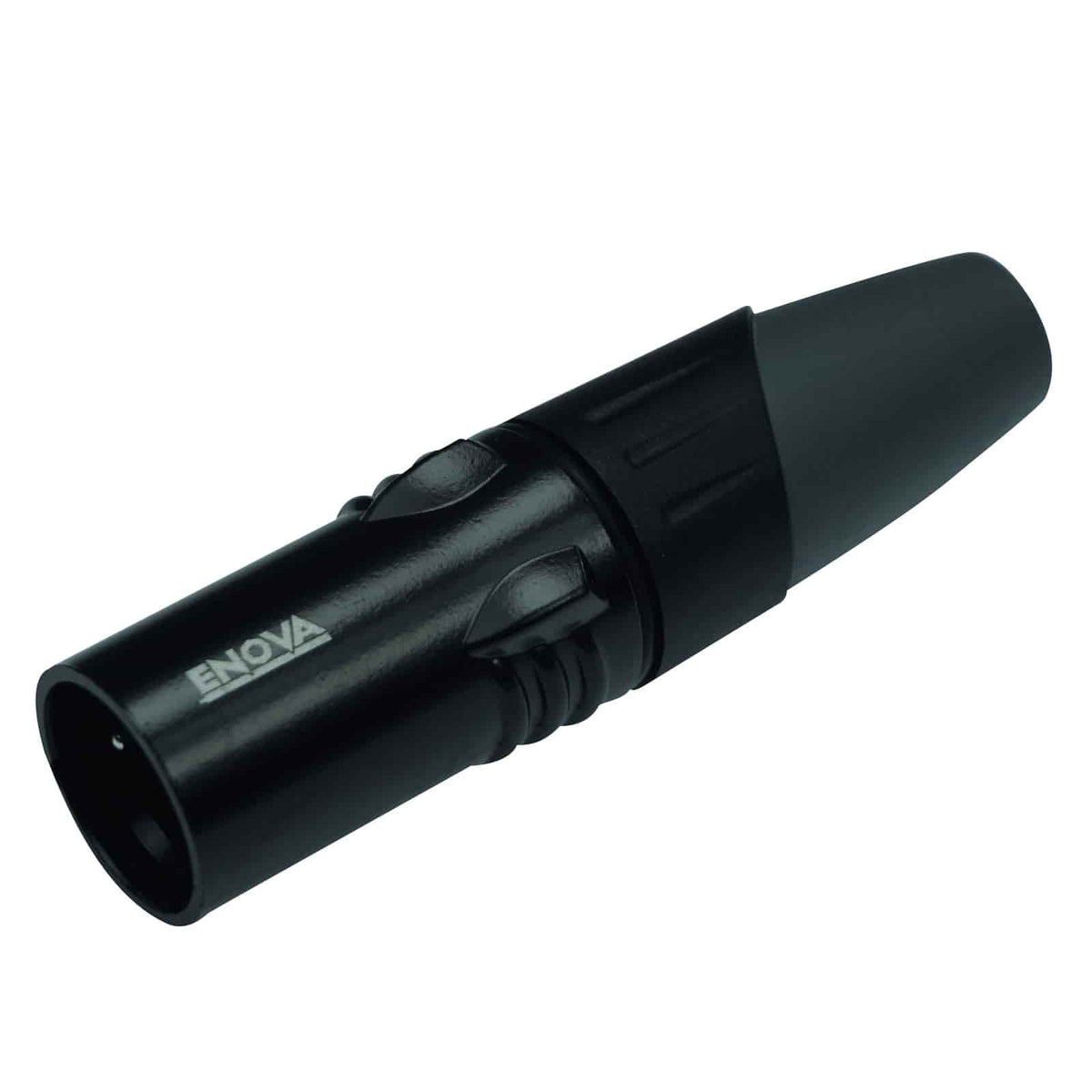 Enova XL25MB - XLR cable connector male 5-pin black metal housing and grey boot solder cups