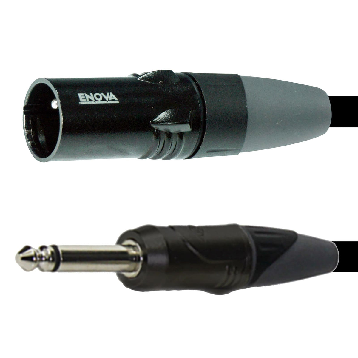 Enova EC-A1-XLMPLM2 - XLR male to 1/4" plug 2 pole microphone cable analogue & AES with velcro