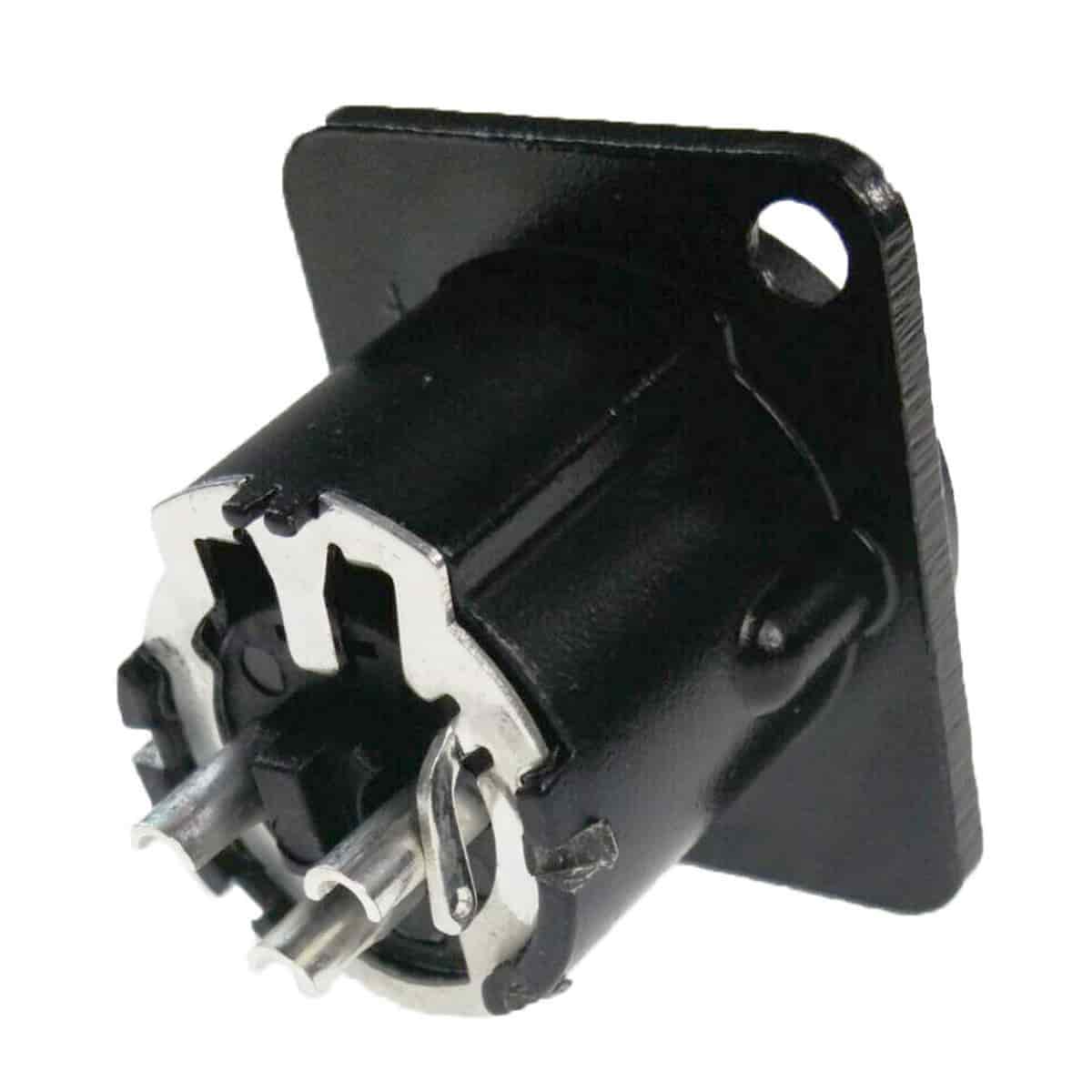 Enova XL13MB - XLR chassis connector male 3-pin black metal housing solder cups