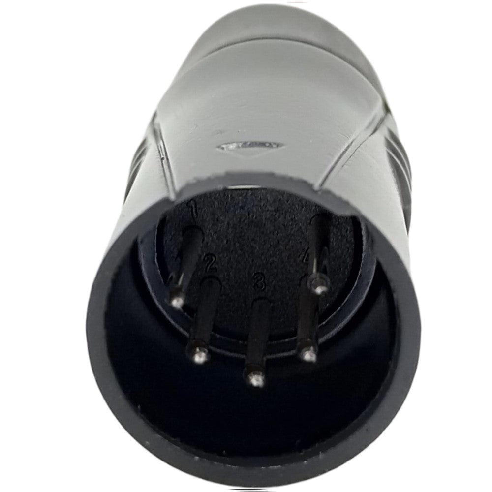 Enova XL25MB - XLR cable connector male 5-pin black metal housing and grey boot solder cups