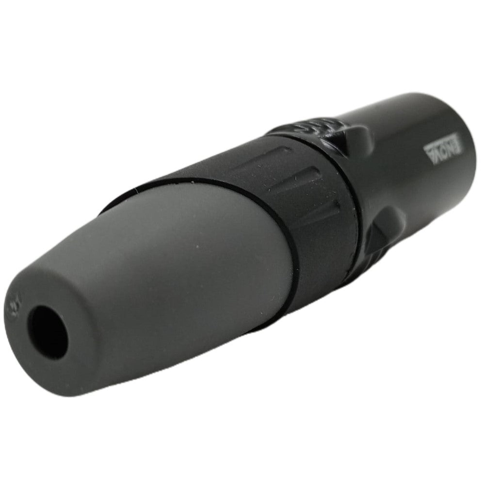 Enova XL25MB - XLR cable connector male 5-pin black metal housing and grey boot solder cups