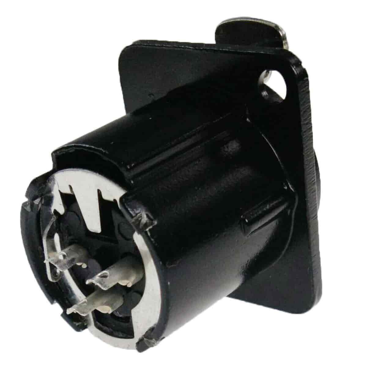 Enova XL13FB - XLR chassis connector female 3-pin black metal housing solder cups