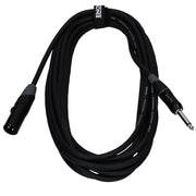 Enova EC-A1-XLMPLM2 - XLR male to 1/4" plug 2 pole microphone cable analogue & AES with velcro