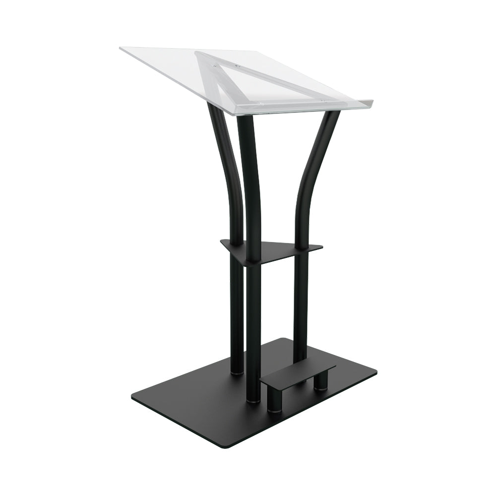 Global Truss DT-Ergo-Lectern-BLK Aluminum Lectern with Acrylic Top - Black