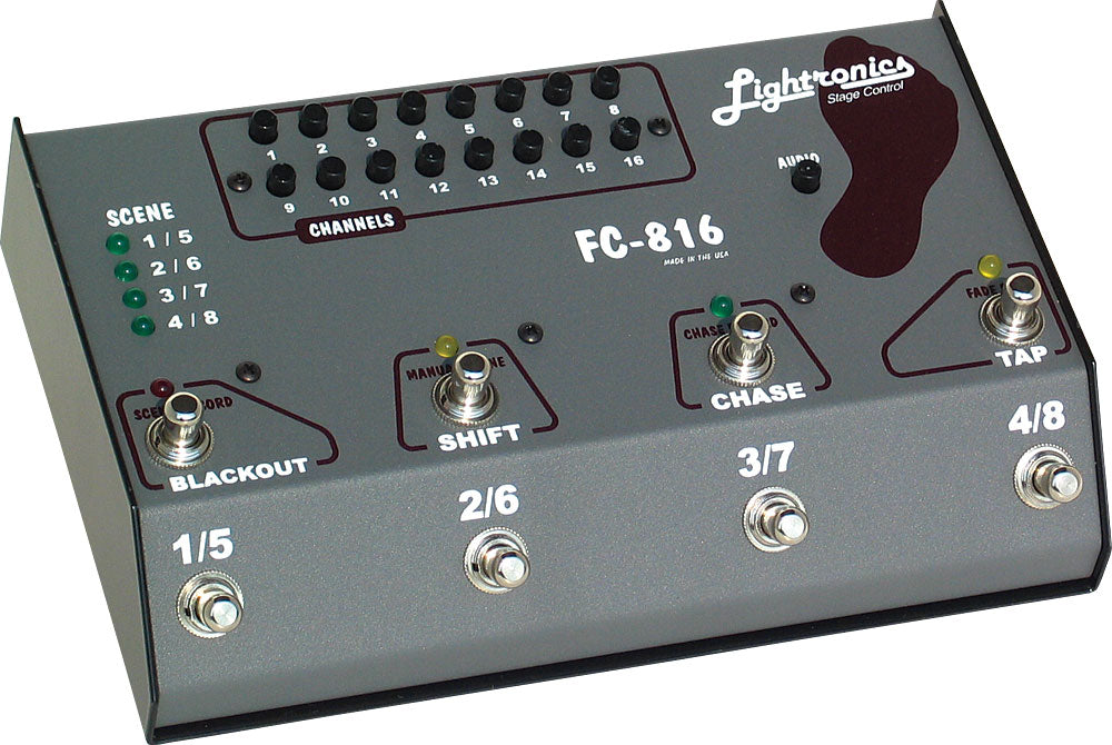 Lightronics FC816 16-Ch Rotary Controller, 8 Scenes, 4 Chases, MIDI, LMX