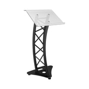 Global Truss GT-LECTERN PRO BLK Curved Truss Lectern with Acrylic Top - Black
