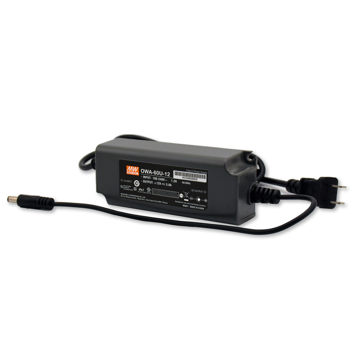 OWA Power Supply 12VDC 60 Watt P1M (standard DC barrel)