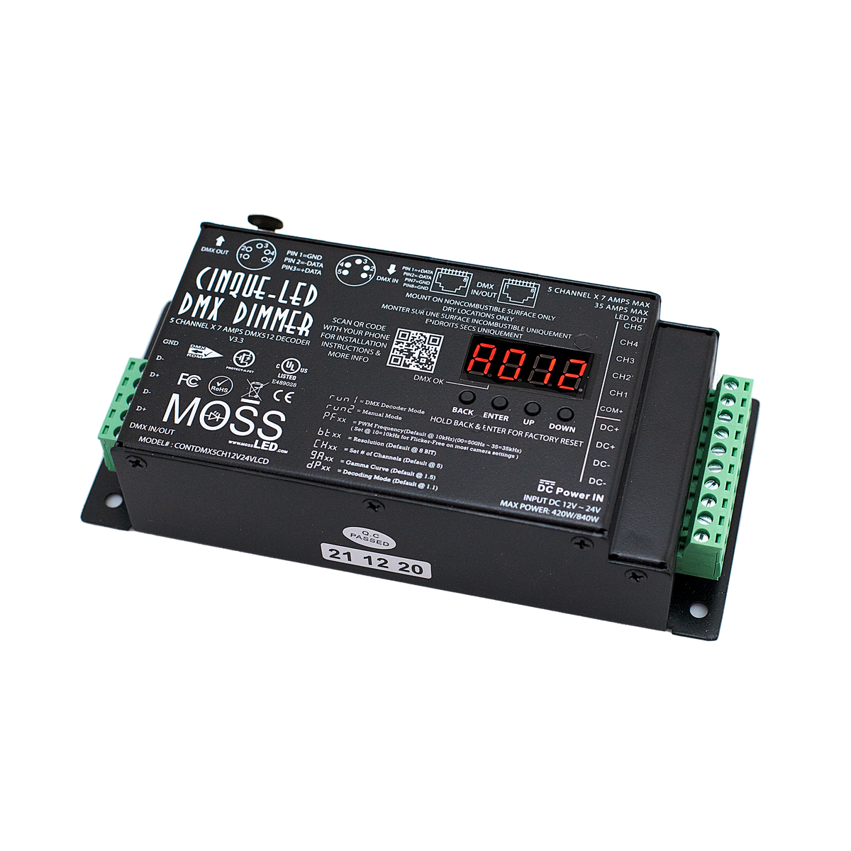 Cinque-LED DMX Dimmer Constant Voltage