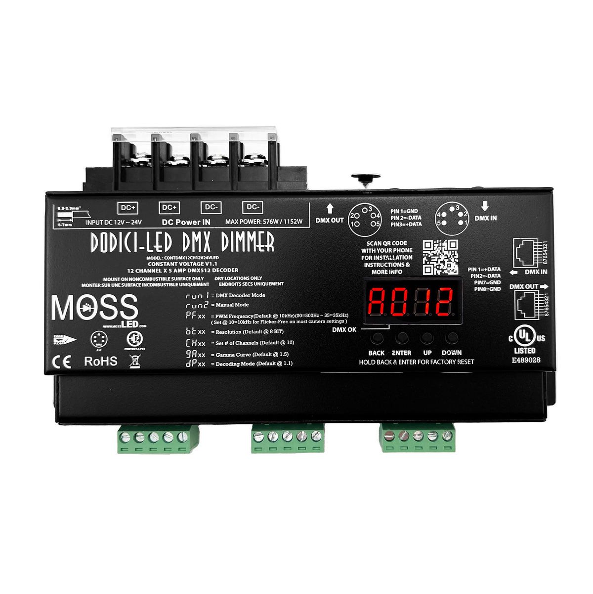 Dodici-LED DMX - 12 Channel Dimmer Constant Voltage