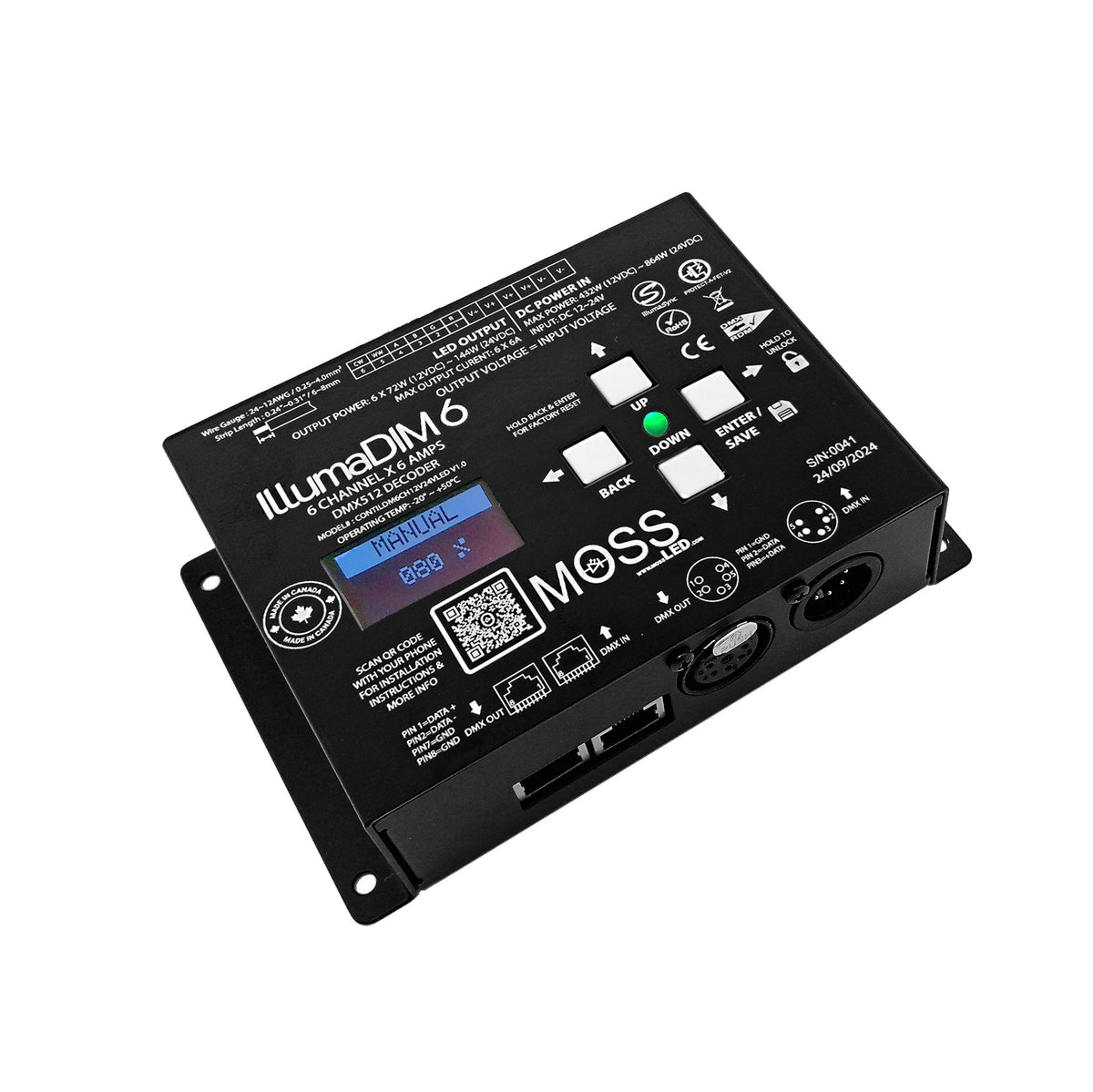 IllumaDIM 6 - 6-Channel DMX Dimmer Constant Voltage