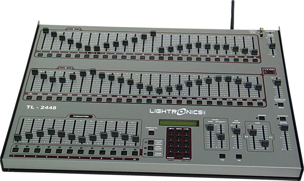 Lightronics TL2448 48-Ch Conventional / 8 Moving Light Controller, 1200 Scenes, DMX & LMX