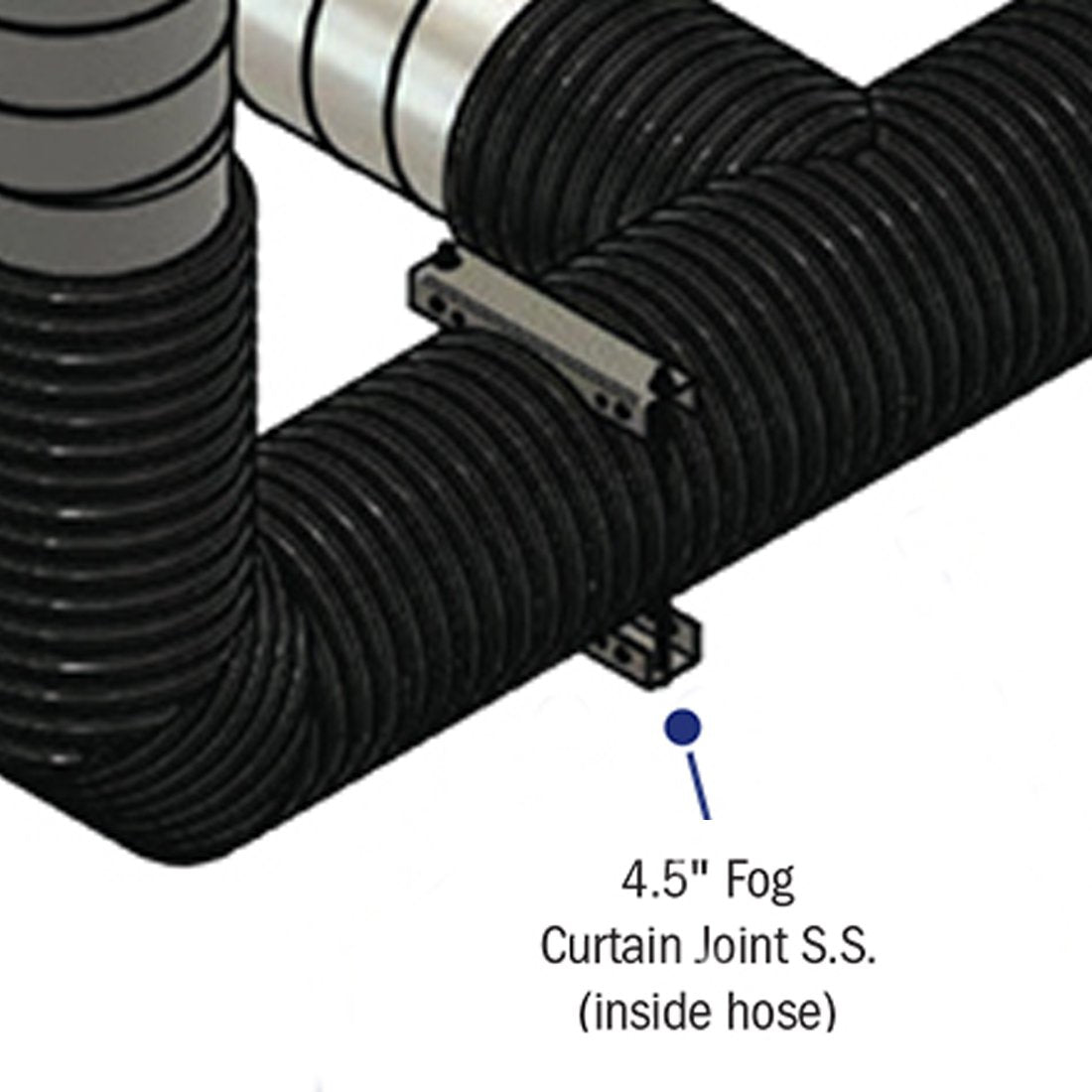 Ultratec 4.5 in Fog Curtain Joint, stainless steel