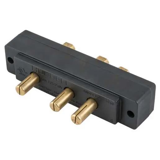 HBL60SPMRRT - Hubbell 60A Stage Pin Male Receptacle, Ring Terminal