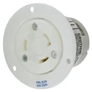 HBL2626 - Hubbell Twist-Lock Flanged Receptacle, 30A 250V, L6-30R, White