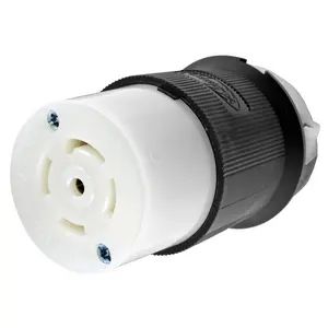 HBL2813FC - Hubbell Twist-Lock Connector, 30A 3-Phase 120/208V, L21-30R, Black/White, Flat Cable Mod
